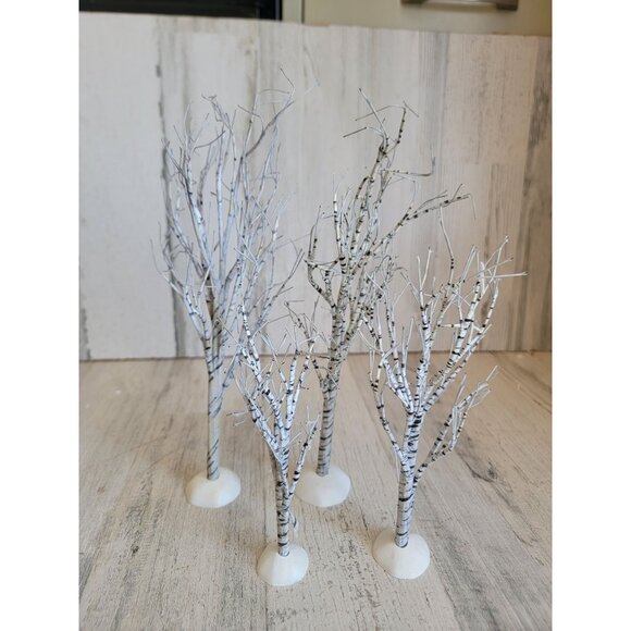 Dept 56 white bare branch Winter tree Village accessory xmas set - Picture 3 of 8